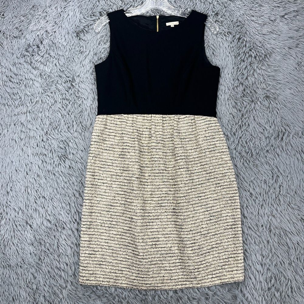 Shoshanna Black and Shimmery Cream Mini Dress